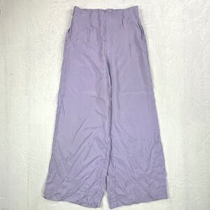 Soft Surroundings Lavender Cupro Viscose Wide Leg Pants XS High Rise Pockets